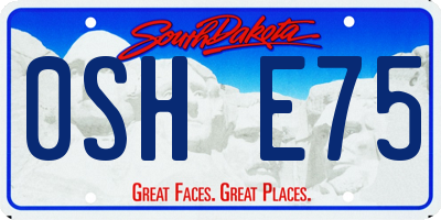SD license plate 0SHE75