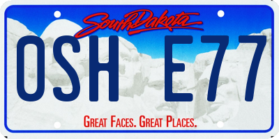 SD license plate 0SHE77