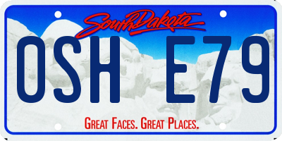 SD license plate 0SHE79