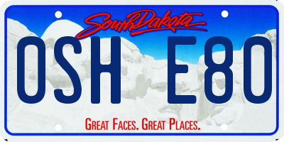 SD license plate 0SHE80