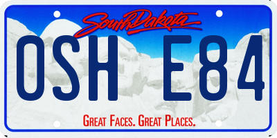 SD license plate 0SHE84