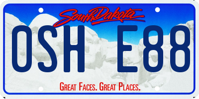 SD license plate 0SHE88