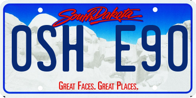 SD license plate 0SHE90