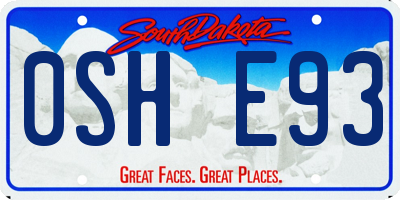 SD license plate 0SHE93