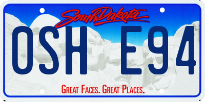 SD license plate 0SHE94