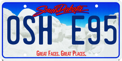 SD license plate 0SHE95