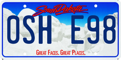 SD license plate 0SHE98