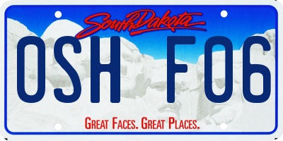SD license plate 0SHF06