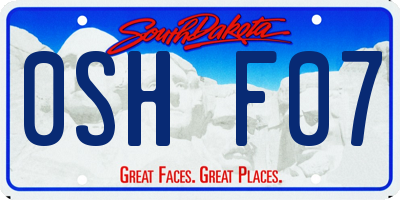 SD license plate 0SHF07