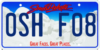 SD license plate 0SHF08