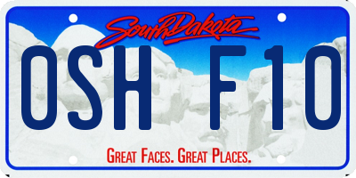 SD license plate 0SHF10