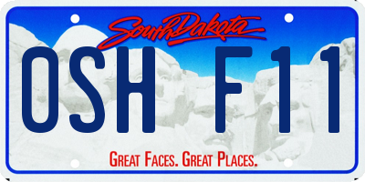 SD license plate 0SHF11