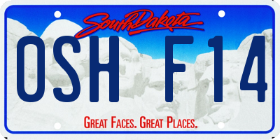 SD license plate 0SHF14