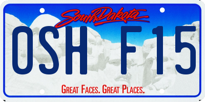 SD license plate 0SHF15