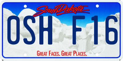 SD license plate 0SHF16