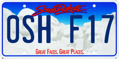 SD license plate 0SHF17