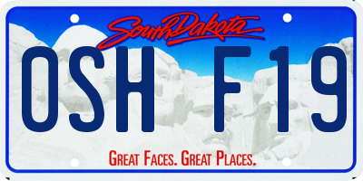 SD license plate 0SHF19