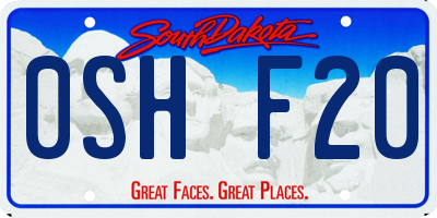 SD license plate 0SHF20