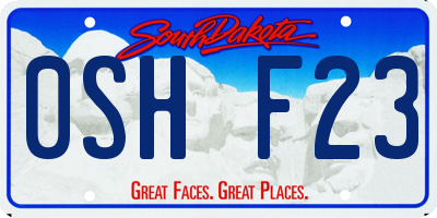 SD license plate 0SHF23