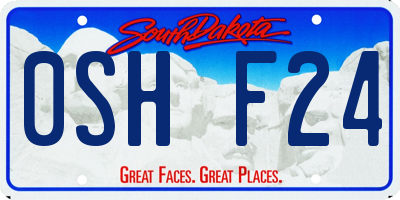 SD license plate 0SHF24