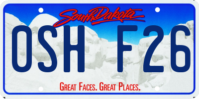 SD license plate 0SHF26