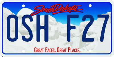 SD license plate 0SHF27