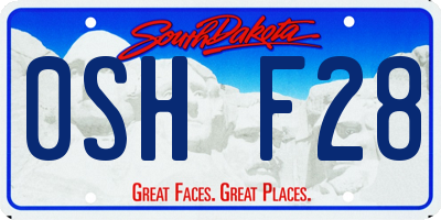 SD license plate 0SHF28