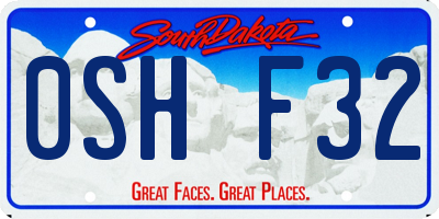 SD license plate 0SHF32
