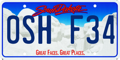 SD license plate 0SHF34