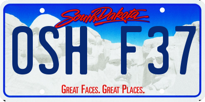 SD license plate 0SHF37