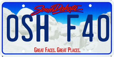 SD license plate 0SHF40
