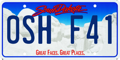 SD license plate 0SHF41