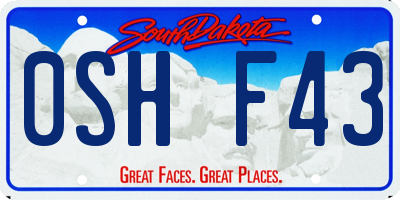 SD license plate 0SHF43