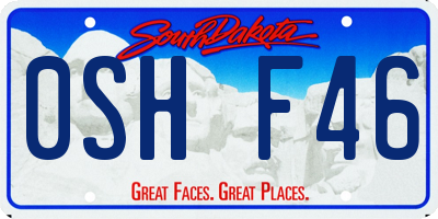 SD license plate 0SHF46