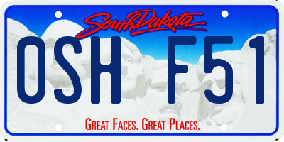 SD license plate 0SHF51