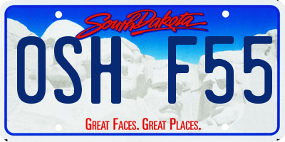 SD license plate 0SHF55