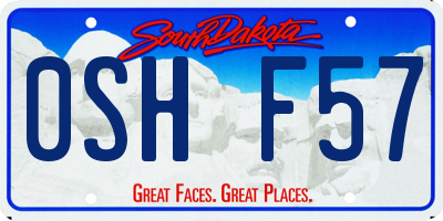 SD license plate 0SHF57