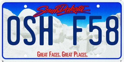 SD license plate 0SHF58