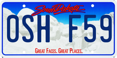 SD license plate 0SHF59