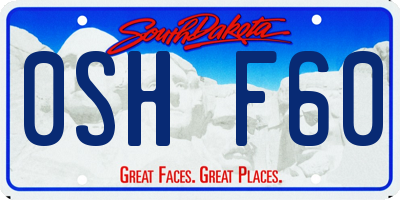 SD license plate 0SHF60