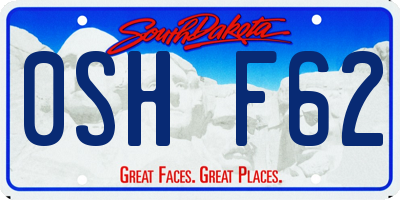 SD license plate 0SHF62