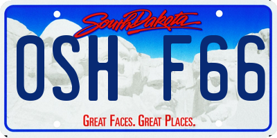SD license plate 0SHF66