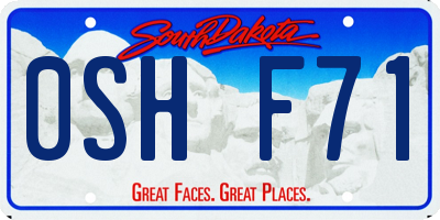 SD license plate 0SHF71