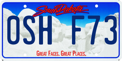 SD license plate 0SHF73