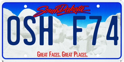 SD license plate 0SHF74