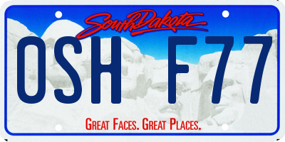 SD license plate 0SHF77