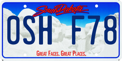 SD license plate 0SHF78