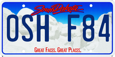 SD license plate 0SHF84