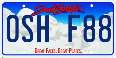 SD license plate 0SHF88