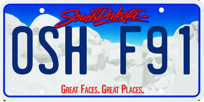 SD license plate 0SHF91